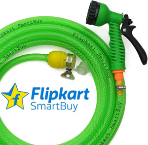 flipkart smartbuy 15 meter 49 feet braided pipe diameter 05 inch12 mm flexible pipe  water tap adapter 7 pattern spray gun and braided green garden hose pipe