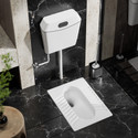 Flipkart SmartBuy 20inch Indian Toilet Pan with Modern Flush Tank 20 inch Indian Commode (WHITE)