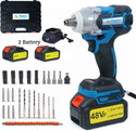 Flipkart SmartBuy Cordless Impact Wrench 850Nm 3 Speed, 2 Battery 48Vf Power Tools ½ Square Shaft Cordless Impact Wrench (1/2 inch)