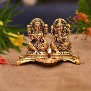 flipkart smartbuy laxmi ganesh idol showpiece -brass diya oil lamp for diwali puja aluminium table diya