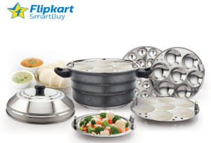 flipkart smartbuy stainless steel idly maker with 3 plate21 idlie1mini  steamer plate induction  standard idli maker 5 plates 21 idlis 