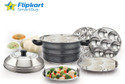Flipkart SmartBuy Stainless Steel Idly Maker with 3 Plate,21 idlie,,1Mini & Steamer Plate Induction & Standard Idli Maker (5 Plates, 21 Idlis )