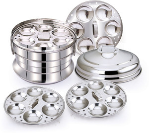 flipkart smartbuy stainless steel idly panaisteamermaker with 4 idly plates steams 24 idlies induction  standard idli maker 4 plates 24 idlis 