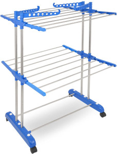flipkart smartbuy steel plastic floor cloth dryer stand two tier double pole pure  heavy cloth rack 2 tier