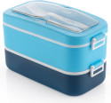 Flipkart SmartBuy Ultimate 2 Compartment Bentobox 2 Containers Plastic School Lunch Box (1400 ml)