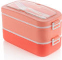 Flipkart SmartBuy Ultimate 2 Compartment Bentobox 2 Containers Plastic School Lunch Box (1400 ml)
