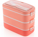 Flipkart SmartBuy Ultimate 3 Compartment Bentobox 3 Containers Plastic School Lunch Box (2100 ml)