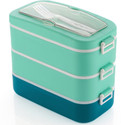 Flipkart SmartBuy Ultimate 3 Compartment Bentobox 3 Containers Plastic School Lunch Box (2100 ml)