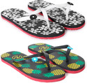 Flipperz Womens Comfort Stylish colorful Printed Flip Flops combo (Pack Of 2 pairs) Women Slippers (Multicolor , 5)