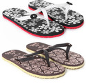 Flipperz Women Womens Comfort Stylish colorful Printed Flip Flops combo (Pack Of 2 pairs) Slippers