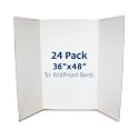 Flipside Products 36” x 48” Project Boards for Presentations, Science Fair, School Projects, Event Displays and Trifold Picture Board, Proudly Made in USA - Clay White - 24 Pack