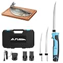 FLISSA 12V Cordless Electric Fillet Knife for Fish, 8" & 10" Sharp Blades