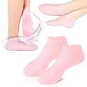 FLIXIFY (Pack of 1 Pair) Silicon Heel Socks Heel for Crack Spa Gel Socks for Women and Men, Feet Protector Crack Heel Repair Socks with Moisturizing Natural Oil and Vitamin E Repair Dry (Pink)