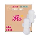 Flo - Day + Night Menstrual Pads (14 Day + 10 Night) - Organic Bamboo Period Pads for Women - Winged + Ultra Thin - Absorbent, Soft, &amp; Breathable - Plant Based - Vegan &amp; Cruelty Free
