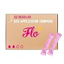 Flo - Organic Cotton Tampons for Women - 32 Pack (32 Regular Tampons) - Leak Proof - No Synthetic Fibers, Chlorine Bleach, or Added Dyes - Bio-Plastic Applicator - Feminine Care - Vegan &amp; Cruelty Free