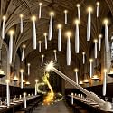 JOIONE Floating Candles with Wand, 12Pcs White Hanging Candle for Halloween