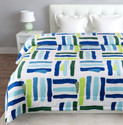 Floating Dreams Cotton King Sized Bedding Set (Blue White, Combo of 4, King Size Double Bedsheet + 2 Pillow Cover + 1 AC Comforter)