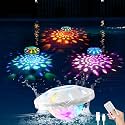 Floating Pool Lights Rechargeable(1 PACK), Pool Lights with Remote, 4000mAh IP68 Waterproof Pool Lights that Float, 13 RGB Upper and Lower Colors Changing Pool Floating Lights for Pool,Hot Tub