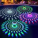 Floating Pool Lights w/Remote, 6.5" Upper & Lower Dynamic LED Color Changing Solar Pool Lights that Float, IP68 Waterproof Solar Floating Light for inground Pools Wedding Party Decor(4)