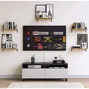 oxmic floating shelves rustic wood wall mounted shelves for living room bedroom kitchen bathroom brown set of 5