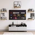 OXMIC Floating Shelves, Rustic Wood Wall Mounted Shelves for Living Room, Bedroom, Kitchen, Bathroom, Brown (Set of 5)