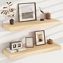 Floating Shelves for Wall, USA-Sourced Maple Wood 30 Inch Wall Shelves Set of 2, Natural Wooden Mounted Picture Ledge Shelf, Nursery Book Storage Shelf Kids Bookshelf Display, Shelf for Bathroom