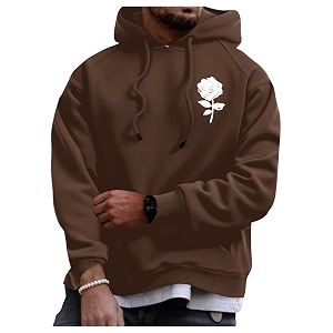 Floerns Mens Graphic Print Long Sleeve Drawstring