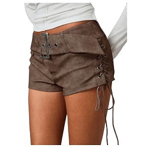 Floerns Womens Faux Leather Lace Up Side