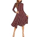 Floerns Women39s High Neck Plaid Fit and
