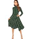 Floerns Women39s High Neck Plaid Fit and