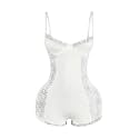 Floerns Women's Lace Rompers Sleeveless See Through Night Out One Piece Unitard Bodysuit