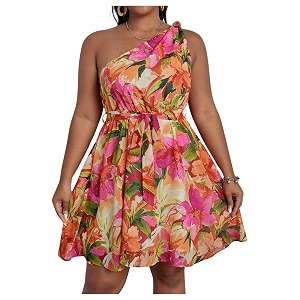 Floerns Womens Plus Size Floral Print One