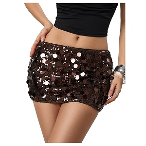 Floerns Womens Sequin Low Waist Mini Skorts