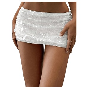 Floerns Womens Sequin Low Waist Mini Skorts
