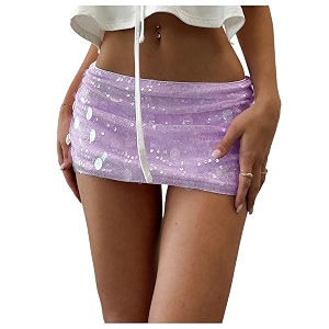 Floerns Womens Sequin Low Waist Mini Skorts