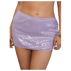 Floerns Womens Sequin Low Waist Mini Skorts