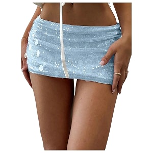 Floerns Womens Sequin Low Waist Mini Skorts