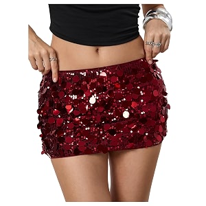 Floerns Womens Sequin Low Waist Mini Skorts