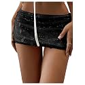 Floerns Women39s Sequin Low Waist Mini Skorts
