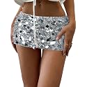 Floerns Women39s Sequin Low Waist Mini Skorts