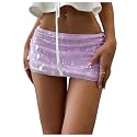 Floerns Women39s Sequin Low Waist Mini Skorts