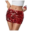 Floerns Women39s Sequin Low Waist Mini Skorts