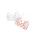 Floerns Women's Sexy Lace V Neck Criss Cross Back Bralette Crop Top