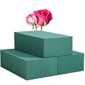 FLOFARE Pack of 3 Floral Foam Blocks Each (6"L x 3"W x 1.75"H) Green Wet &amp; Dry Flower Foam for Fresh &amp; Artificial Flower Arrangement, Plant Foam, Florist Supplies for DIYs, Arts, Crafts &amp; Weddings