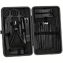 LS25 24PCS Essentials Nail Cutter Kit for Men &amp; Women | Most Practical Nail kit Manicure | Stainless Steel Nail Cutter Set for Men Scissors Grooming Kit, Acne needle, Blackhead Tool with Leather Travel Case