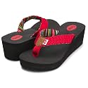 Floopi High Heel Wedge Sandals for Women-Comfort Yoga Mat Footbed for Support, Flip Flop Thong Platforms for Summer