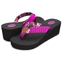 Floopi High Heel Wedge Sandals for Women-Comfort Yoga Mat Footbed for Support, Flip Flop Thong Platforms for Summer