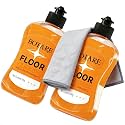 Floor Cleaner Liquid for Mopping, Household Deep Cleaning Solution for Wood,Hardwood,Tile,Laminate,Marble & Porcelain & Bathroom,Orange Scent,17.6 Fl Oz Each(2 Bottles+1 Cleaning Cloth)