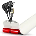 Floor Cord Cover Cable Cavity Self Adhesive Cord Hider Floor Floor Cable Management Power Cord Protector Floor Electric Cord Covers for Offices, Gym, Exhibitions (Beige, 2.36" x 3.3')