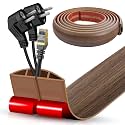 Floor Cord Cover Cable Cavity Self Adhesive Cord Hider Floor Floor Cable Management Power Cord Protector Floor Electric Cord Covers for Offices, Gym, Exhibitions (Misty Brown Wood, 2.36" x 10')
